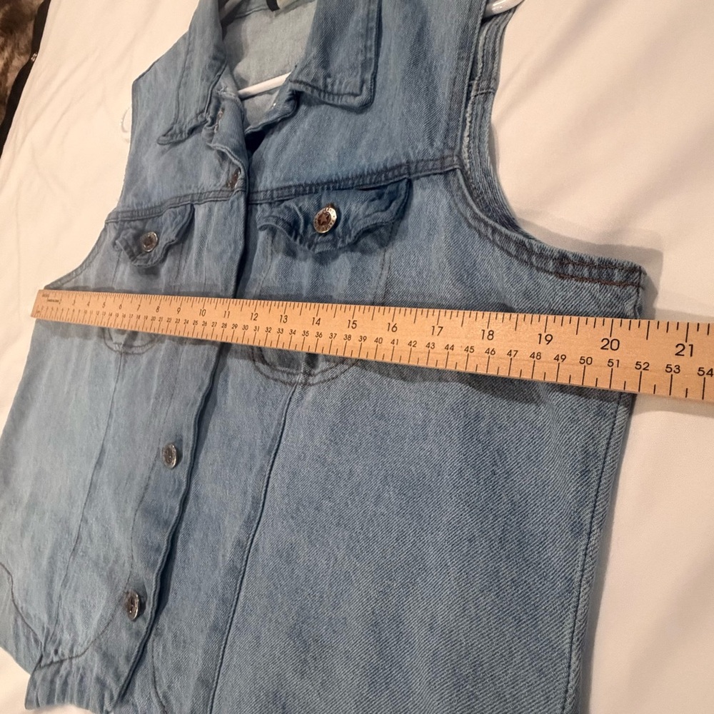 Faded Glory Light‎ Blue Denim Vest - Picture 3 of 5